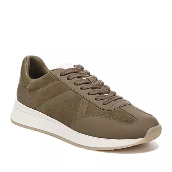 Vince Ohara Oxford Sneakers Olive Green Suede Platform Lace Up Size 9